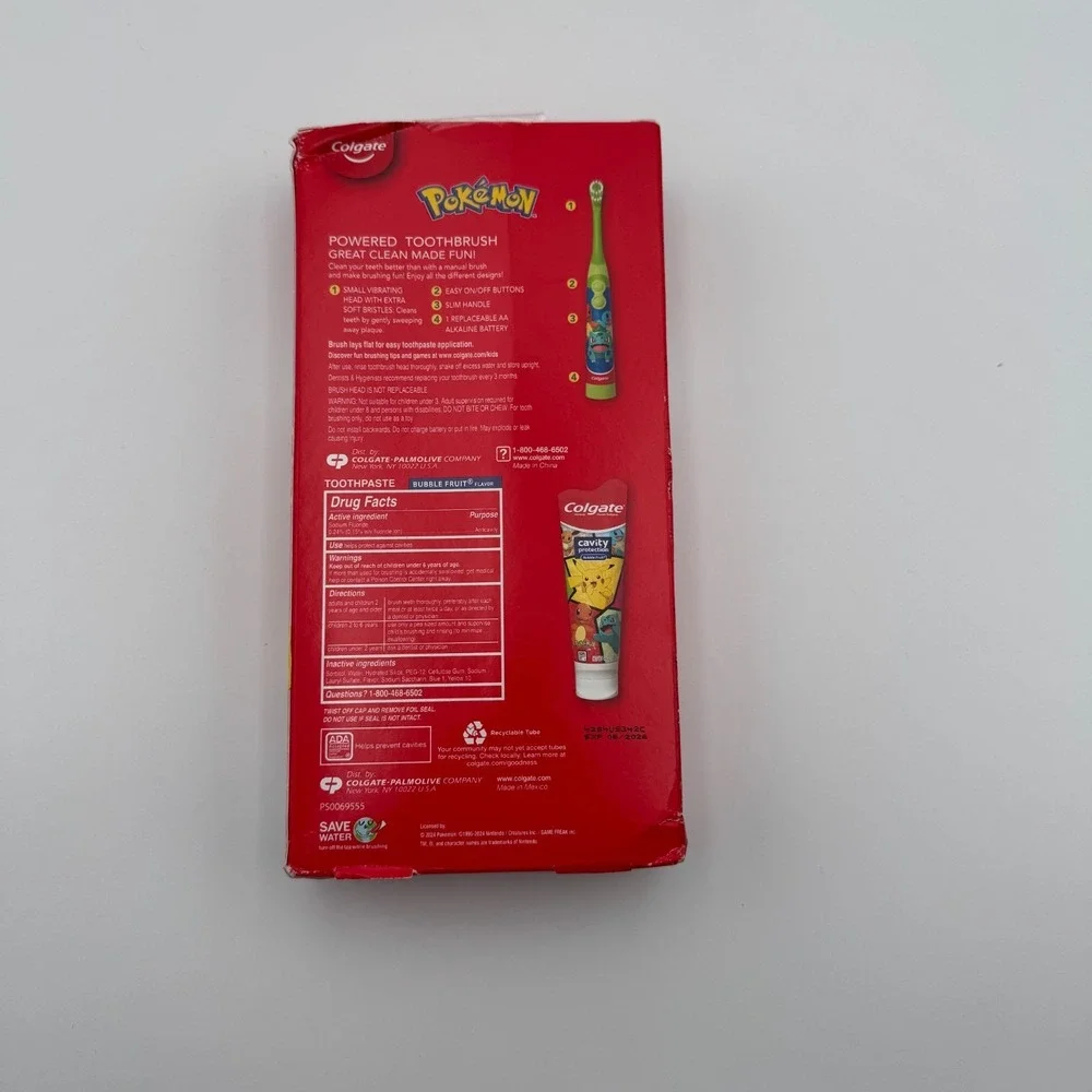 Colgate Kids Pokemon Toothbrush & Toothpaste Gift Set NIB